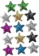 Homoyoyo 14Pcs Sequin Star Shaped Patches for Clothing Repair and Decoration Appliques Colors Durable Embroidered Sewing Patches for DIY Craft Projects