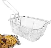 Heavy Duty Fryer Basket | Commercial Deep Fat Frying Bin, Stainless Steel Chip Basket | Fish Fry Tool For Restaurant Kitchen Use, French Fries Cooking Baskets, Heat Resistant Handle For Safe Cooking
