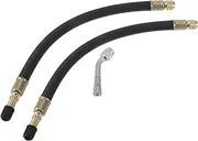 X AUTOHAUX 1 Set 135 Degrees Copper Tire Valve Extension with Flexible Plastic 250mm Tyre Valve Stem Extender for Car Motorcycle RV Truck Bike