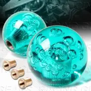 VIP BALL 60MM W-POWER TRANSPARENT MANUAL MT TEAL CRYSTAL BUBBLE SHIFT KNOB (for: BMW)