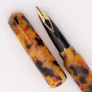 Ranga Abhimanyu Premium Acrylic Fountain Pen - Tortuga, Sheaffer Nibs (New)