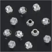 20 Sterling Silver Disco Faceted Spacer Round Beads 4mm #51066
