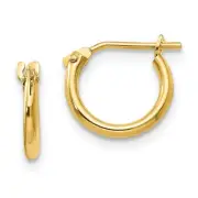 14K Yellow Gold Small 8mm Hollow Hinged Half Hoop Earrings Madi K Childs Jewelry