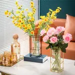 方形玻璃花瓶家居擺件客廳餐桌樣闆間軟裝飾插花花器方缸