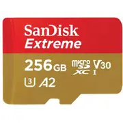 SanDisk Extreme 256GB microSDXC Memory Card Class 10 - U3 - V30 - A2 - Read up to 190MB/s - Write up to 130MB/s - [SDSQXAV-256G-GN6MA]