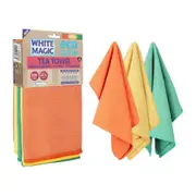 3pc White Magic 50x70cm Tea Towel Cleaning/Wiping Drying Dishcloth Set Citrus