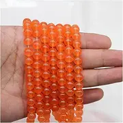 [SASHUN] YU 1strand Orange Quartz Crystal Stone Round Beads 4/6/8/10/12mm Loose Spacer Bead for Jewelry Making Findings DIY Bracelet T314 (Color : Orange, Item Diameter : 6mm x 62Pcs)