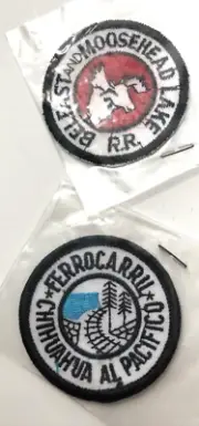 Belfast and Moosehead, Ferrocarril Chihuahua Railroad Patch-Lot of 2