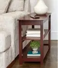 End Side Table Charging Station 2 USB Ports & 2 Electrical Power Outlets Walnut