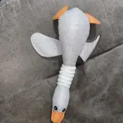 Dog Chew Plush Stuffed Grey Goose/Duck Toy with Squeaker for Puppies and Dogs