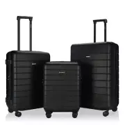 Hard shell 3 piece suitcase luggage set for adults, TSA locker, expandable