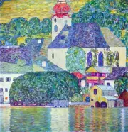 St. Wolfgang Church by Gustav Klimt Giclee Fine Art Print Repro on Canvas