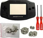 iMinker Full Housing Shell Pack Case Cover Replacement Parts with Open Tools for Nintendo Gameboy Advance, GBA (Black)