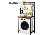 OZNALA Heavy Duty Metal 3-Tier Over Washing Machine Storage Rack Shelf Organizer Stand (Black)