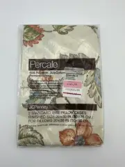 Vntg New in pkg – 2 JC Penney Percale Standard Size Pillow Cases Southbridge