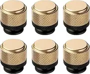 Ntresbonne 6 Pack 1 Inch Cabinet Knobs Gold and Black Cupboard Aluminum Knobs Drawer Knobs Cabinet Knobs