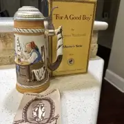 1981 NORMAN ROCKWELL” FOR A GOOD BOY" COLLECTOR’S STEIN KRUG #6345