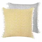 MATTEO OCHRE/GREY MATTEO BED SOFA DECOR THROW MADRAS LINK CUSHION 50x50cm *NEW**
