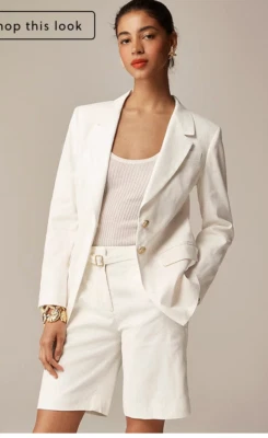 J.Crew $298 Madelyn Blazer Linen Blend Ivory Size 2 BZ883