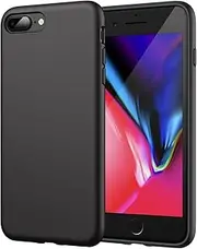 JETech Silicone Case for iPhone 7 Plus, iPhone 8 Plus, 5.5 Inch, Silky-Soft Touch Full-Body Protective Case, Shockproof Cover with Microfiber Lining (Black)