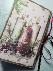 Junk Journal Booklet "YULETIDE 2" Christmas Holiday Yule Ephemera, Pockets Cards