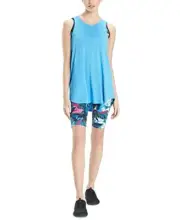 Josie Natori Women's Active Layering Elements Tank Top (Blue Calm, Medium)