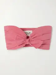 [TOVE] TOVE - Awa Cropped Tie-front Gathered Stretch Linen And Cotton-blend Top - Pink - FR 40 FR 40 Pink
