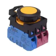 IDEC CW Series Yellow 22.3mm Maintained Flush Push Button Switch 1NO-2NC IP65