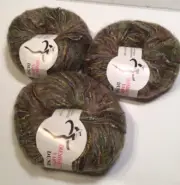 3 skeins Trendsetter DUNE Mohair metallic blend yarn color 45, new old stock