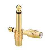 2 Pack RCA Female to 6.35mm 1/4 Inch Male TRS Stereo Plug Adapter Connector