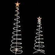Northlight 2 Pre-Lit Spiral Christmas Trees Star Tree Topper 4 6ft Clear Lights