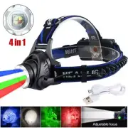 Hunting Red/Green Light LED Headlamp Head Torch Zoom Coyote Hog Predator Lamp US