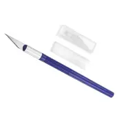 Precision Carving Craft Hobby Knife Plastic Professional Cut Blue with 5 Blades