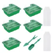 10 Pack 12 Cell Seeding Starting Tray Kit for Greenhouse Planting Green
