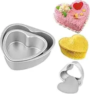 QYINXIU 2 Pack Cake Pans, Heart Shaped Cake Pans, Aluminum Deep Springform Cake Pan Set with Removable Bottom DIY Baking Mold Tool for Wedding Party Birthday Valentines