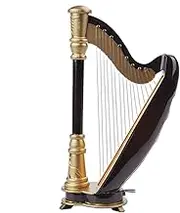 Harp Miniature - Music Instrument Model for Desk | 5.5 Inch Home Decoration Display Ornament, Small Desktop Ornament, 14cm Harp Instrument Model, Exquisite Small Harp with Storage Box