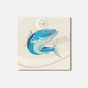 Funny Barracuda Fish Animal 4'' X 4'' Square Wooden Coaster