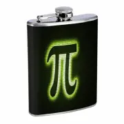 Pi Sign D9 Flask 8oz Stainless Steel Hip Drinking Whiskey