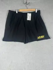 Black Army Physical Training Shorts Men’s XL Army Yellow Text Jogging Exercise