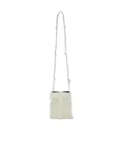 Jil Sander Tangle Shearling Small Crossbody Bag One size White