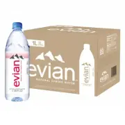 Evian Natural Spring Water, 1 L bottle, 12 pack 33.8 Fl Oz (Pack of 12)