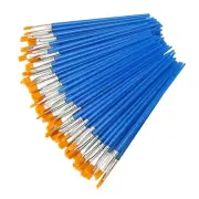 100Pcs Artist Paint Flat Brushes Set Kids Nylon Hair Flat Small Paintbrush