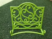 Cast Iron Cookbook Stand Green Menu shelf Support Metal Kitchen Table Top Heavy