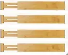 UVwey Adjustable Bamboo Drawer Dividers, Expandable Drawer Organizer (43cm-56...