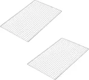 Stainless Steel BBQ Wire Mesh 2pcs Outdoor Grill Mat Cooling Rack Non-Stick Meat Holder BBQ Tool