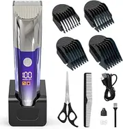 Professional Hair Trimmer Men's with Ultra Sharp Ceramic Blade, 4 Comb Attachments, Men's Hair Trimmer with LED Display, Long Hair Trimmer USB Rechargeable, Cordless Trimmer
