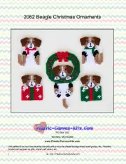 Beagle Christmas Ornaments- Plastic Canvas Pattern or Kit