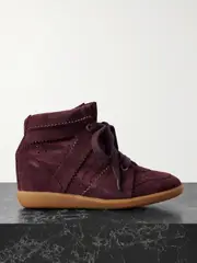 [Isabel Marant] Isabel Marant - Bobby Suede Wedge Sneakers - Plum - FR35 FR35 Purple