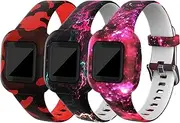 TenCloud 3-Pack Patterned Replacement Bands intended for Garmin vivofit jr. 3 intended for Kids, Soft Silicone Band Accessories Sports Wristbands intended for Vivofit jr. 3 Tracker Child Ages 4+ (Starry Sky)