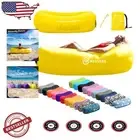 Versatile Inflatable Couch - 210T Polyester, 3 Pockets, Perfect for Movie Nights